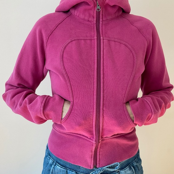 Lululemon Scuba Hoodie Short Style Pink Full Zip Size 4* - Picture 1 of 12